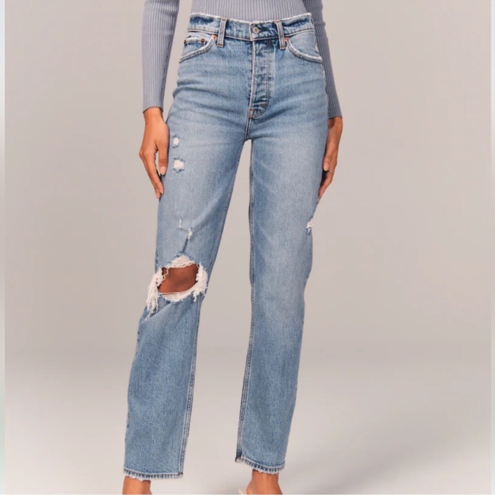 Abercrombie & Fitch Light Blue Straight Leg Jeans